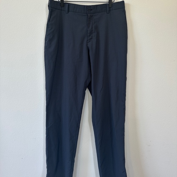 Nike Golf Men's Dri-Fit Pants Gingham Check Gray Black 34x32 Stretch Performance - Picture 1 of 13
